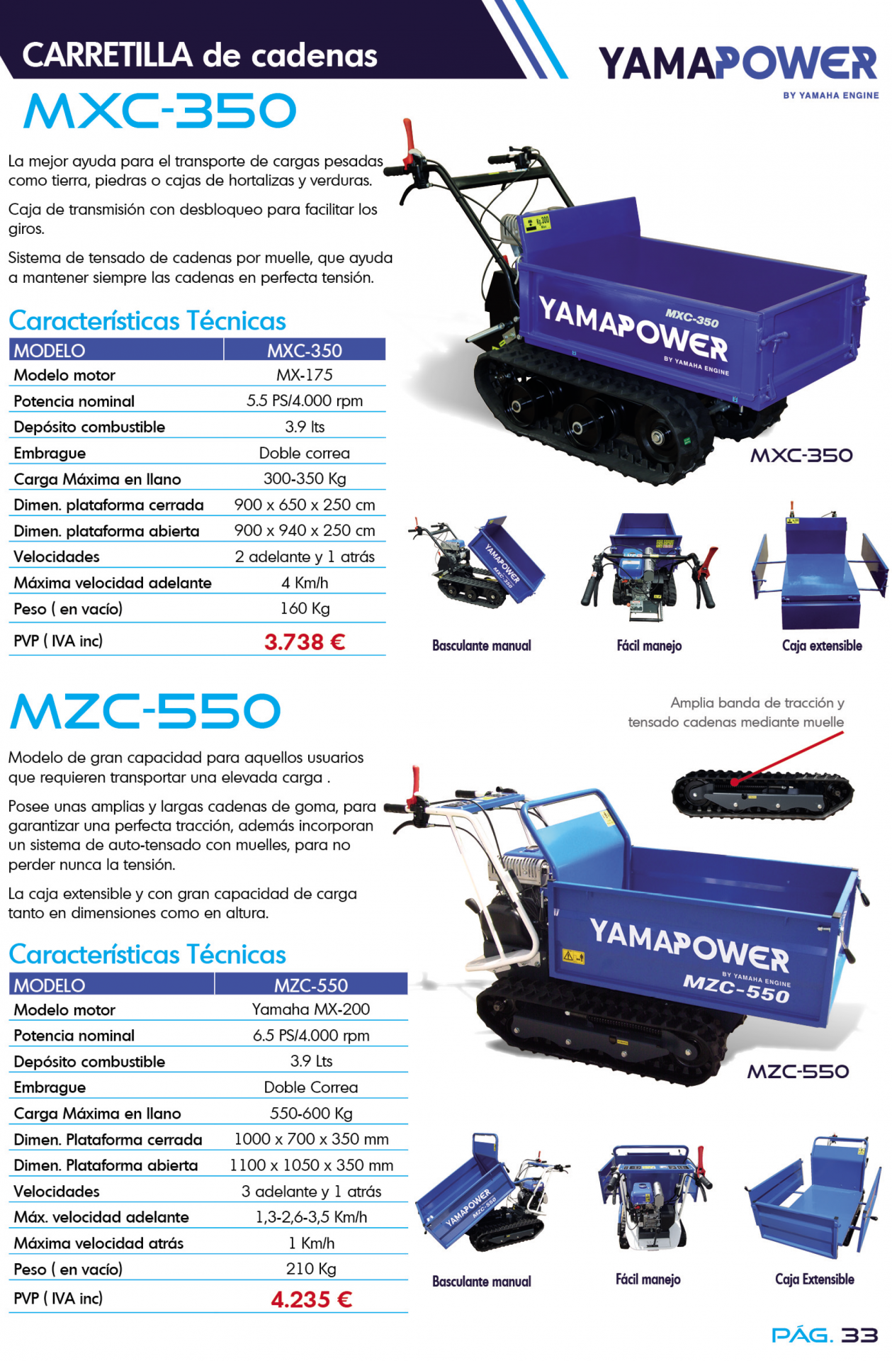 Catalogo maquinaria Yamaha 2023 carretilla cadenas