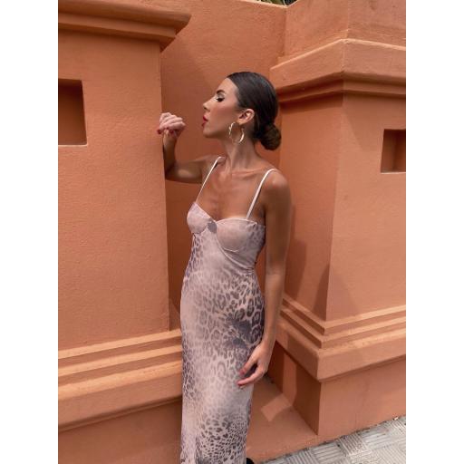 Vestido Leopard Gastado Tul [5]