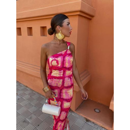 Vestido Faraona Estampado Rosa [3]