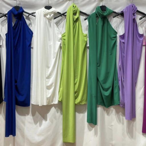 Vestido Halter Fular Azul [1]
