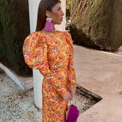 Vestido Donatella Estampado Anaranjado [2]