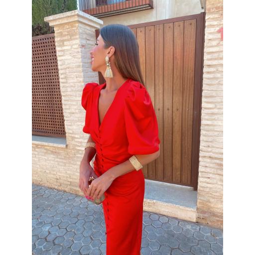 Vestido Carmelitas Rojo Manga Farol [1]