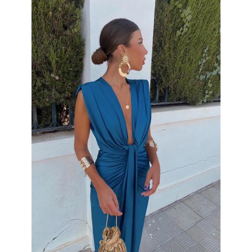 Vestido Coliza Petróleo 