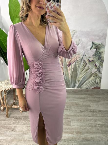 VESTIDO FLOR MALVA