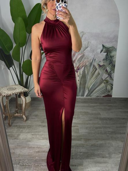 VESTIDO GEORGINA BURDEO 