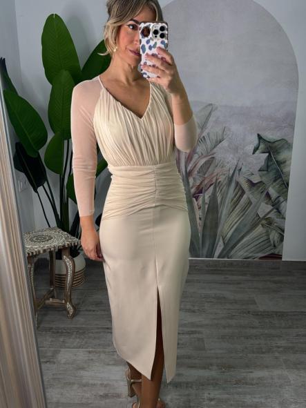 VESTIDO FABIANA BEIGE