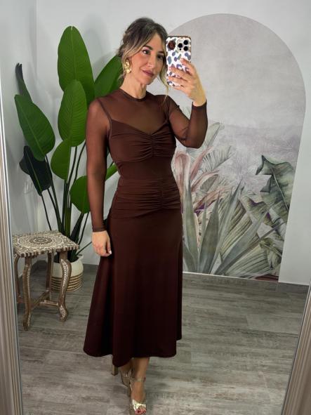 VESTIDO VENUS MARRON