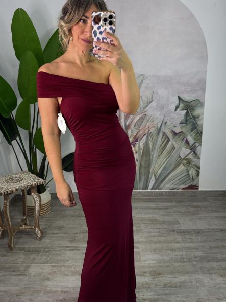 VESTIDO GRECIA BURDEOS