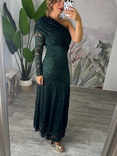 VESTIDO ENCAJE VERDE