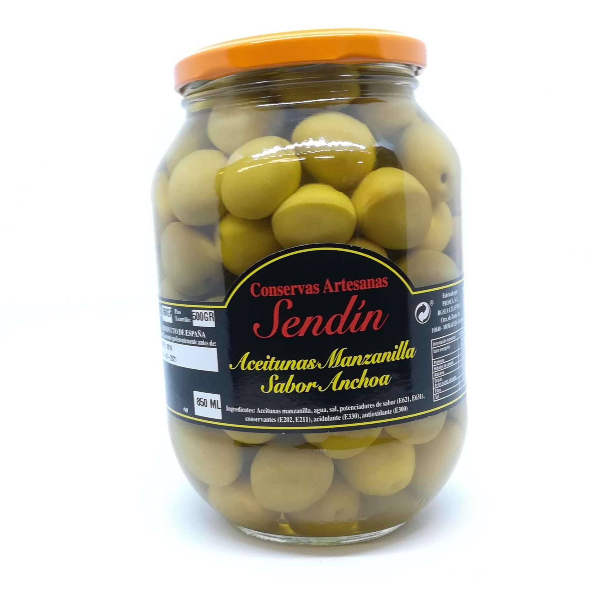 Aceitunas Manzanilla sabor anchoa 850 ml