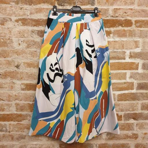 Pantalón culotte estampado multicolor [2]
