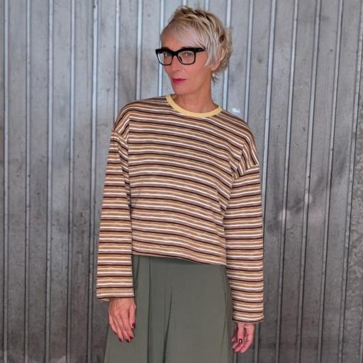 Camiseta crop de rayas de colores [0]