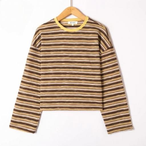 Camiseta crop de rayas de colores [2]