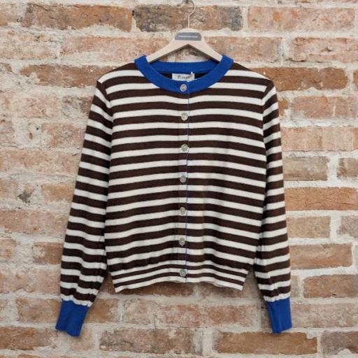 Chaqueta de punto de rayas bicolor [2]