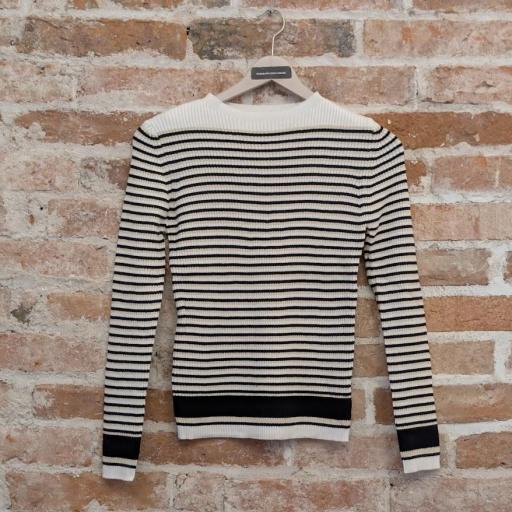 Jersey de punto de rayas cuello redondo [0]