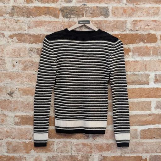 Jersey de punto de rayas cuello redondo [2]
