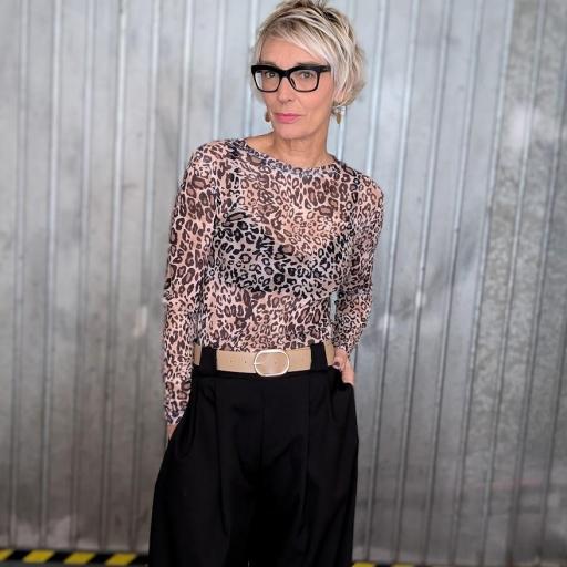 Top de gasa animal print