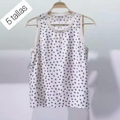 Top estampado topos