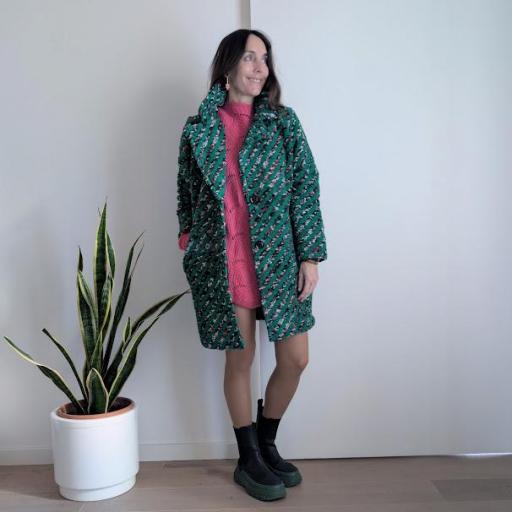 Abrigo de lana multicolor