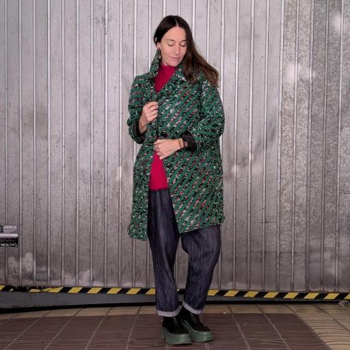 Abrigo de lana multicolor