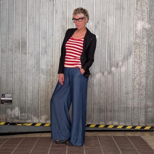 Pantalón denim ancho