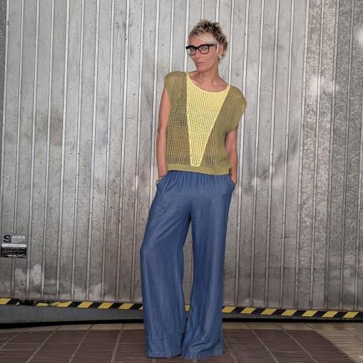 Pantalón denim ancho