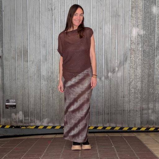 Top de punto fino diagonal