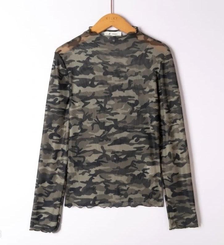 Top camuflaje gasa