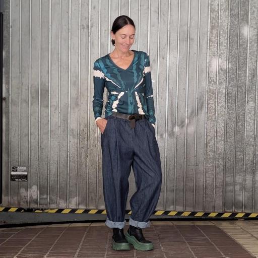 Pantalón denim Bombacho