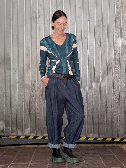 Pantalón denim Bombacho