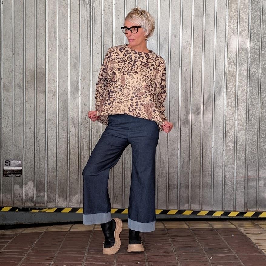 Pantalón denim crop