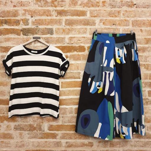 Pantalón culotte estampado black blue