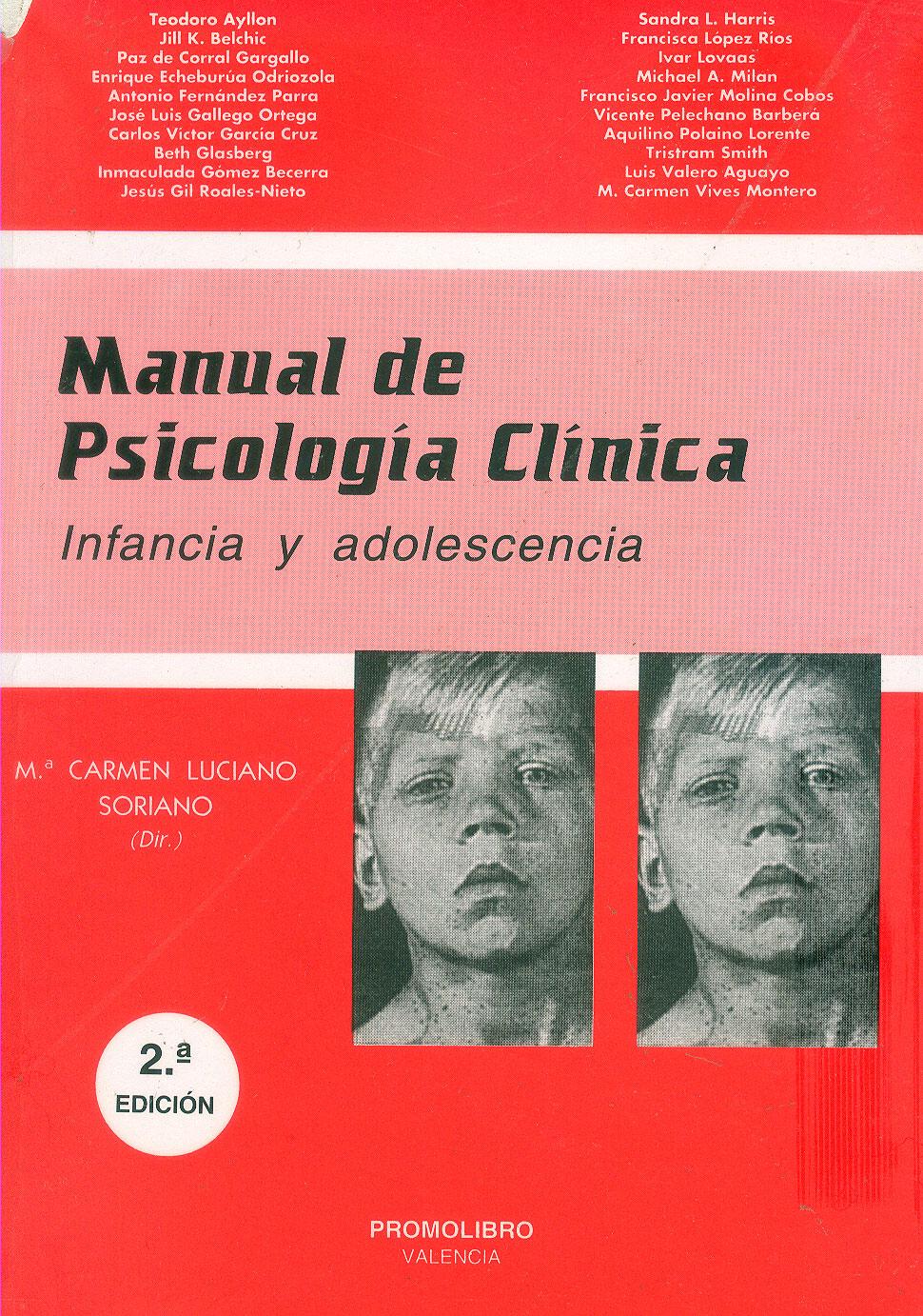 MANUAL DE PSICOLOGÍA CLÍNICA. INFANCIA Y ADOLESCENCIA