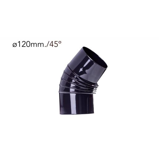 Codo vitrificado – 45° negro de 120mm. [0]