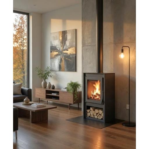Estufa de leña Juan Panadero BAYONNE 10'6 kw / Alto rendimiento 88% / Triple combustion / A+