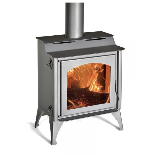 Estufa de leña robusta Juan Panadero Dakota 11 kw / Alto rendimiento 85 % / Triple conbustion / A+ / Cristal limpio [1]