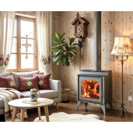 Estufa de leña robusta Juan Panadero Dakota 11 kw / Alto rendimiento 85 % / Triple conbustion / A+ / Cristal limpio
