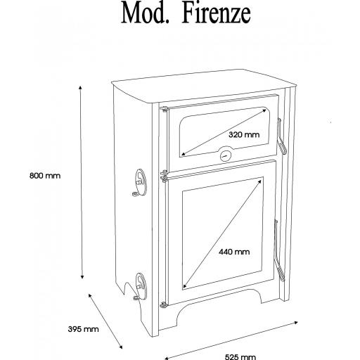  Estufa de leña con Horno Juan Panadero FIRENZE 10'6 kw / Alto rendimiento 88% / Triple combustion / Cristal limpio [3]