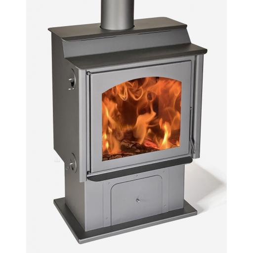Estufa de leña Juan Panadero Montana 11 kw / Alto rendimiento 85% / calefaccion 320 m3 / Triple combustion / Cenicero 12 litros. [1]