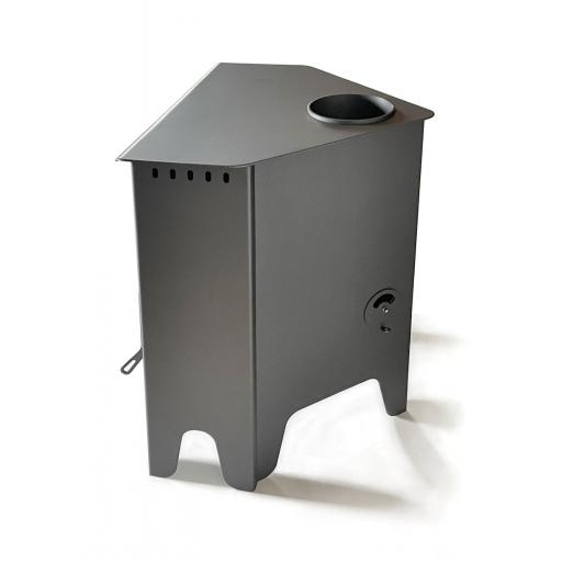  Estufa de leña de rincón Juan Panadero R6 Max - 11 kw / Alto rendimiento 85% / Triple combustion / Cristal limpio [2]