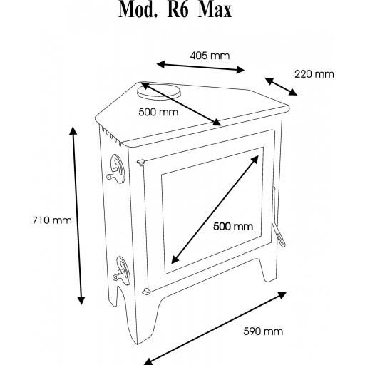  Estufa de leña de rincón Juan Panadero R6 Max - 11 kw / Alto rendimiento 85% / Triple combustion / Cristal limpio [3]