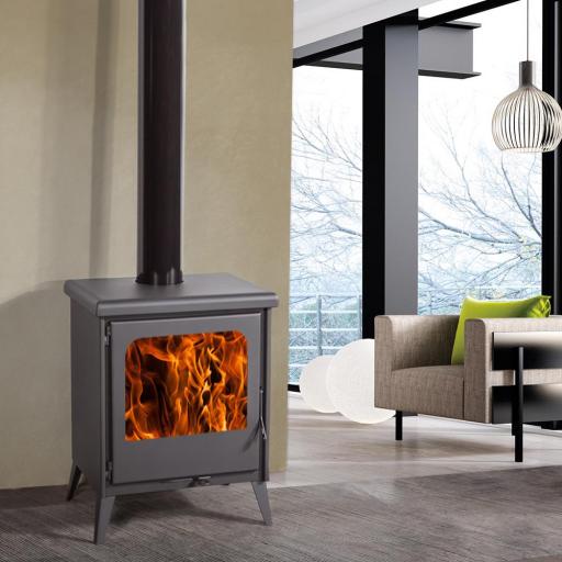  Estufa de leña Juan Panadero VENETO 8 kw / Alto rendimiento 82% / Eco design / Triple combustion
