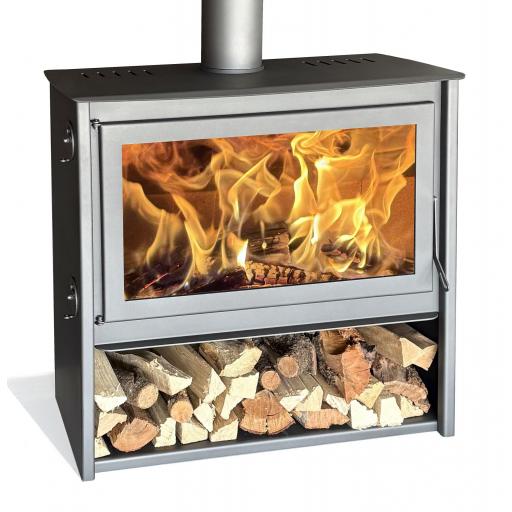  Estufa de leña Vexta 900 / Troncos 80 cm / Alto rendimiento 85 % / Triple combustion / Cristal limpio panoramico [1]