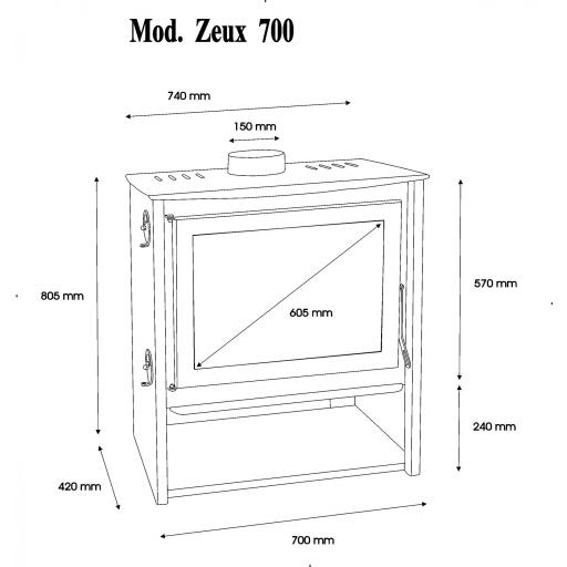 Estufa de leña mod. Zeux 700 [3]