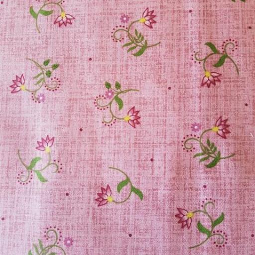 Tela de algodón FLOWER & VINE rosa MAS9884-P