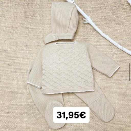 Conjunto lana 3 piezas “rombo arena” [0]