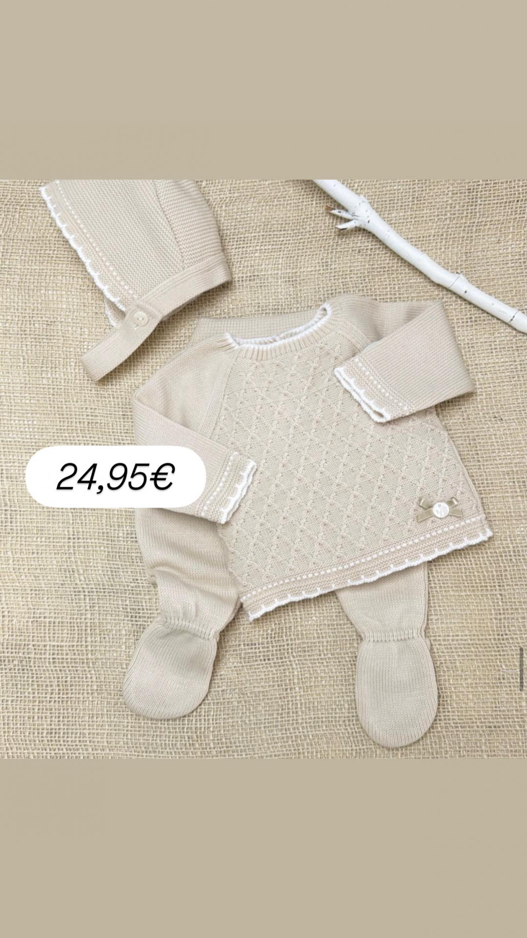 Conjunto lana 3 piezas arena
