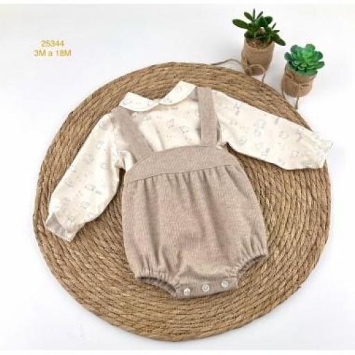 Conjunto de bebé con ranita y blusa estampada | Ropa para recién nacido 3 a 18 meses