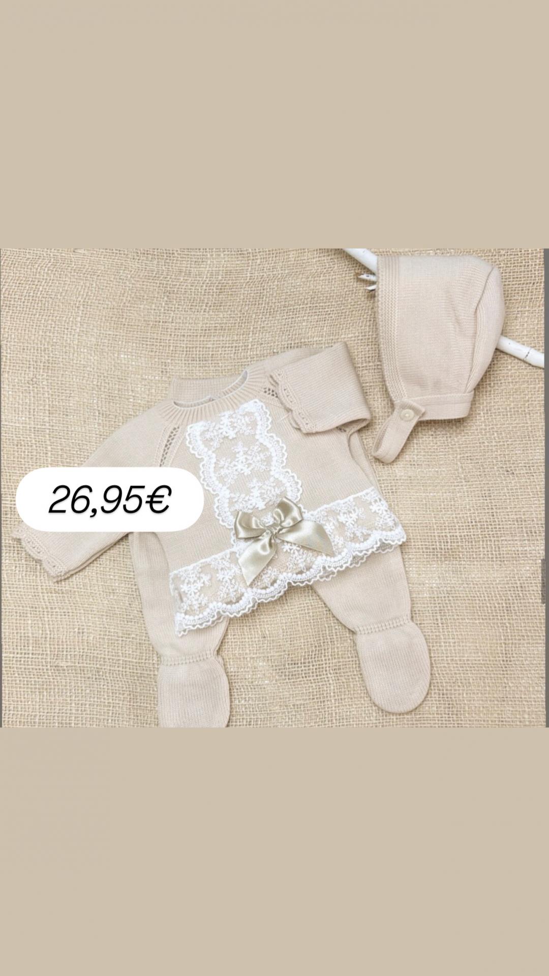 Conjunto lana 3 piezas arena