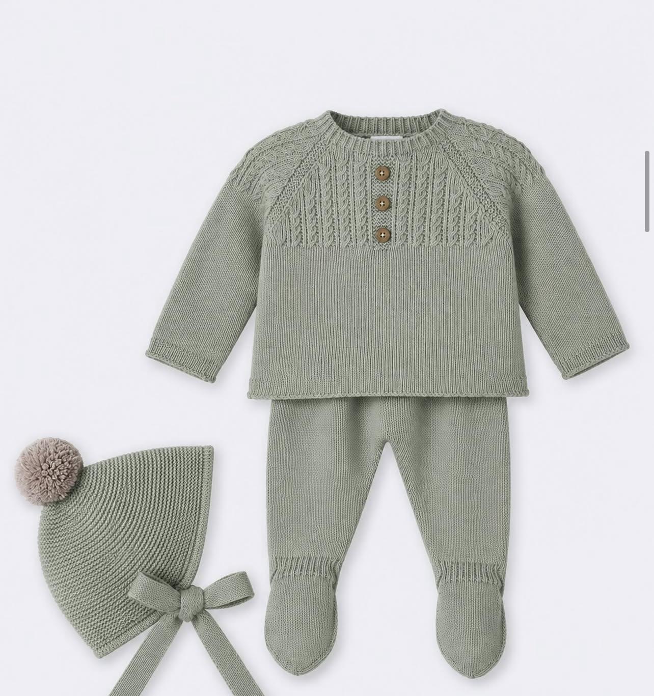 Conjunto lana 3 piezas laurel